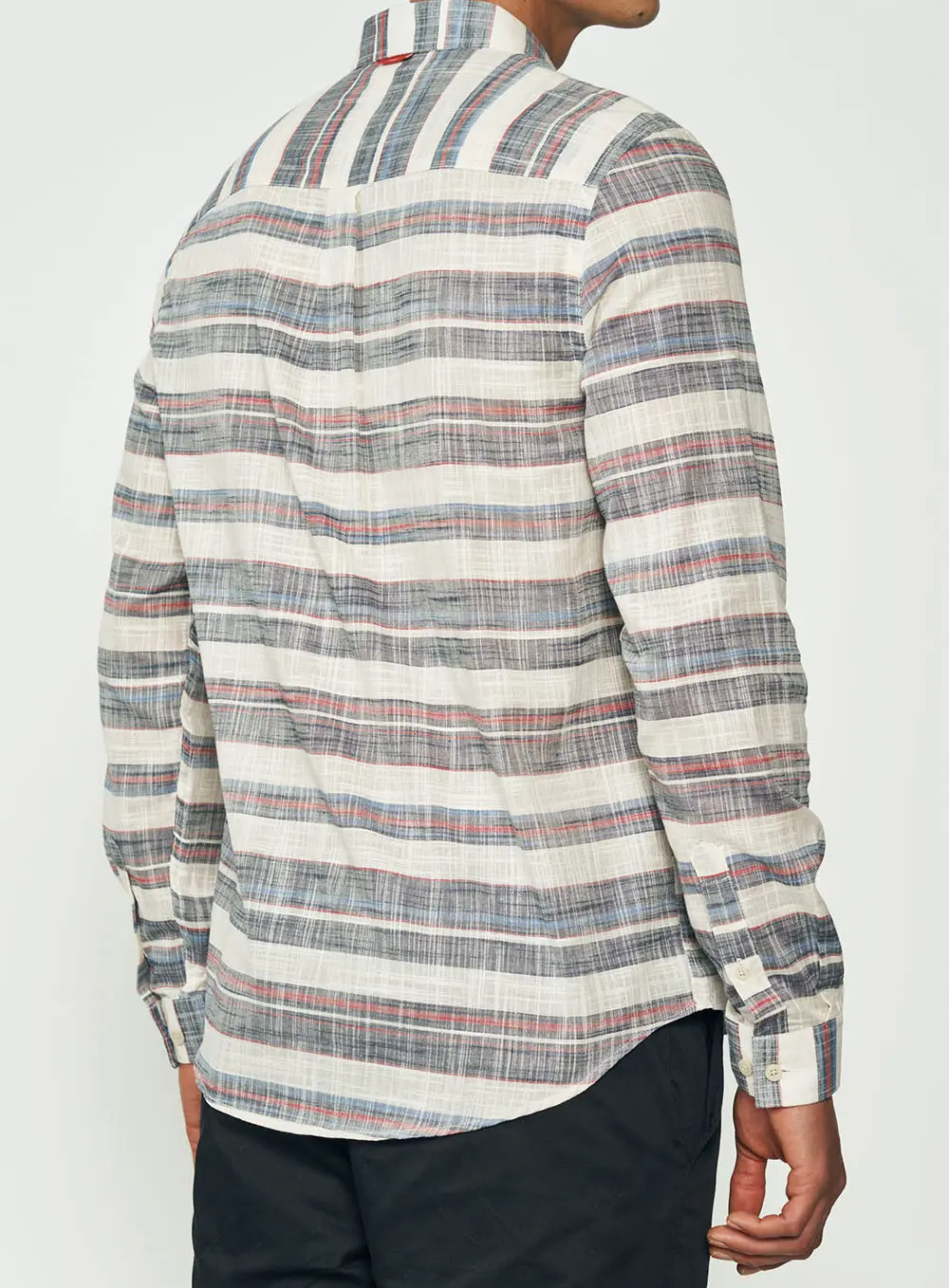 Camisa Masculina Manga Longa Com Listras Estampados