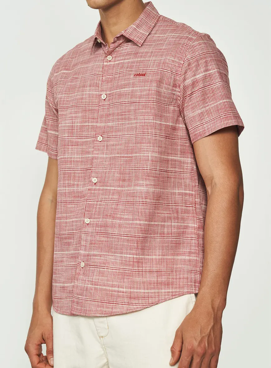 Camisa Masculina Xadrez Manga Curta