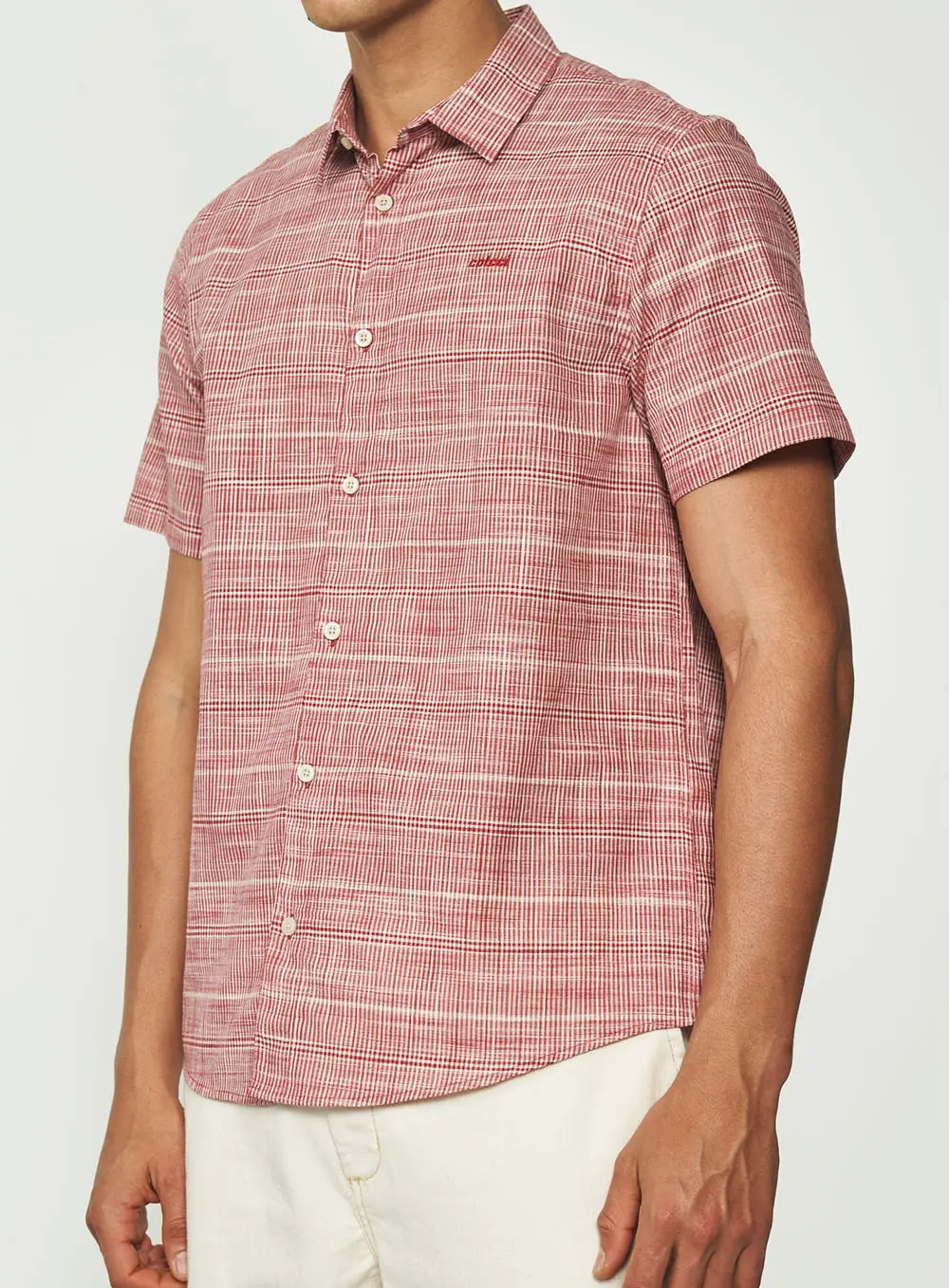 Camisa Masculina Xadrez Manga Curta Estampados