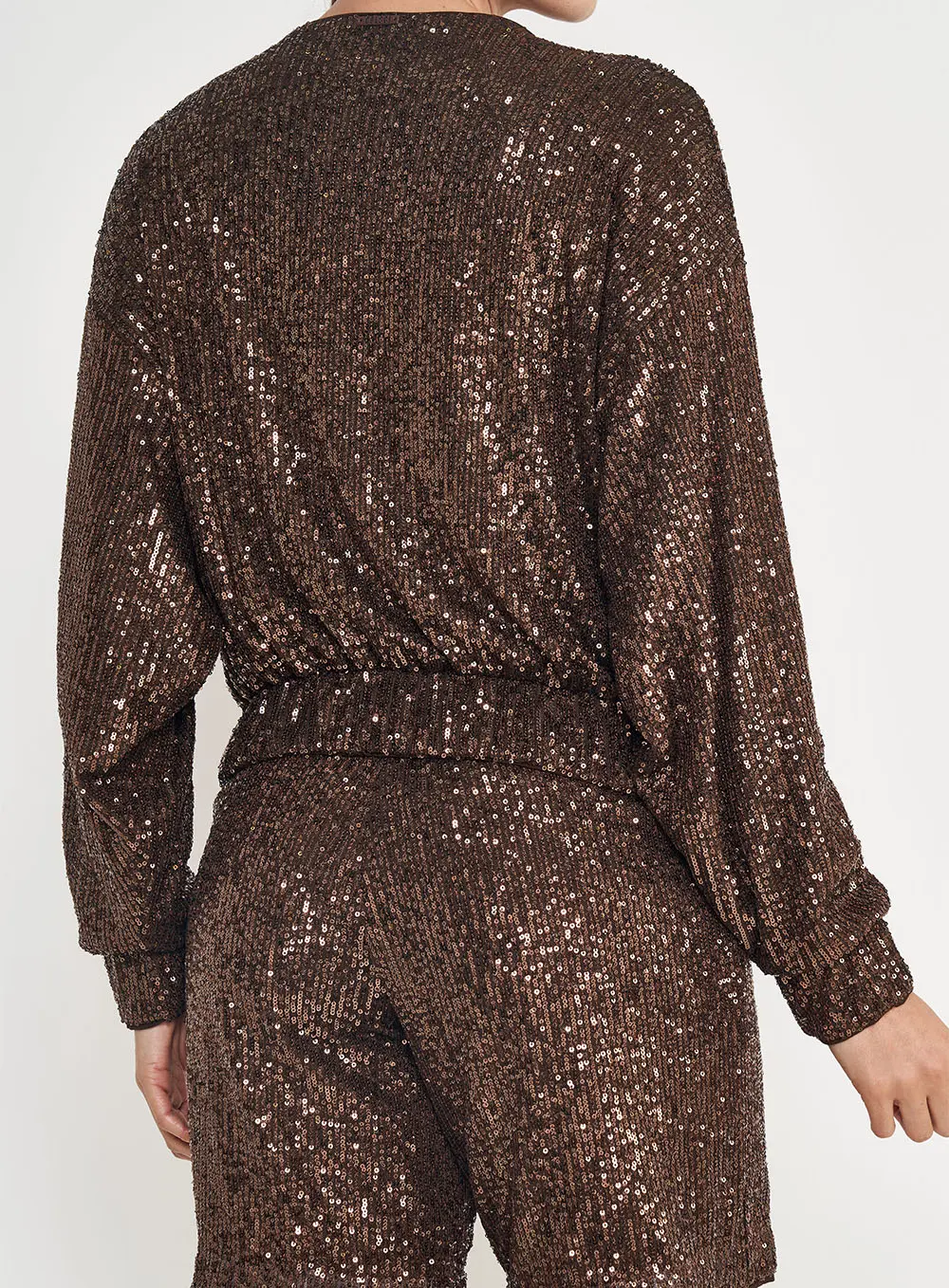 Jaqueta Sequin Marrom