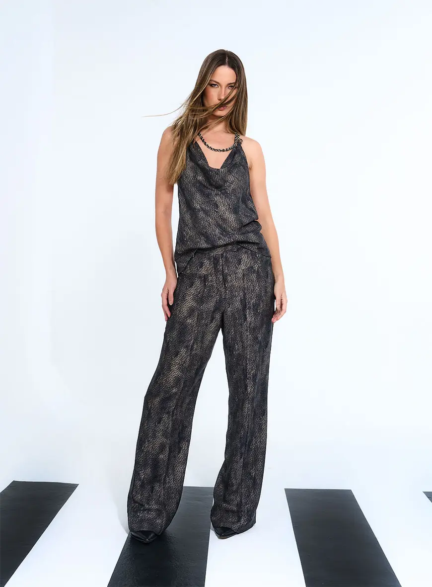 Calça Pantalona Estampa Fluida Estampados 2