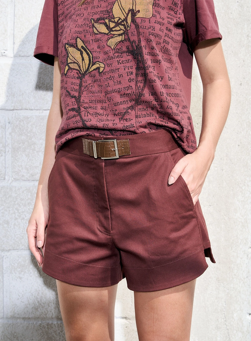 Shorts Alfaiataria Marrom Terracota 5