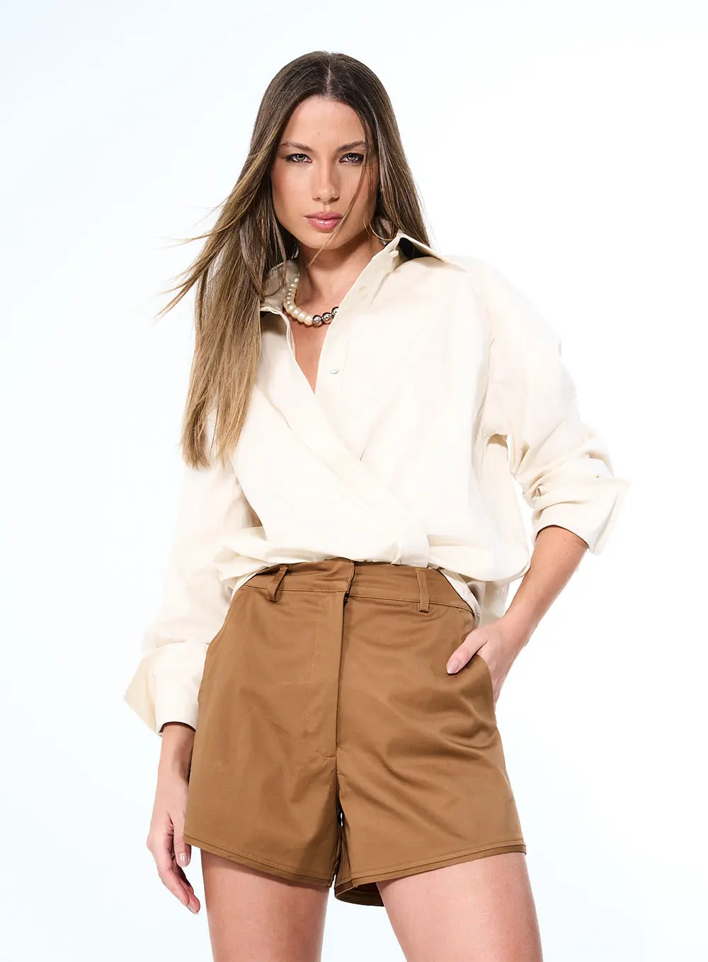 Short Alfaiataria Marrom 3