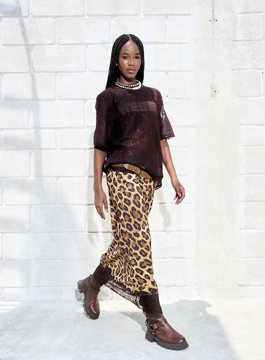 Saia Midi Jacquard Estampada Estampa 2