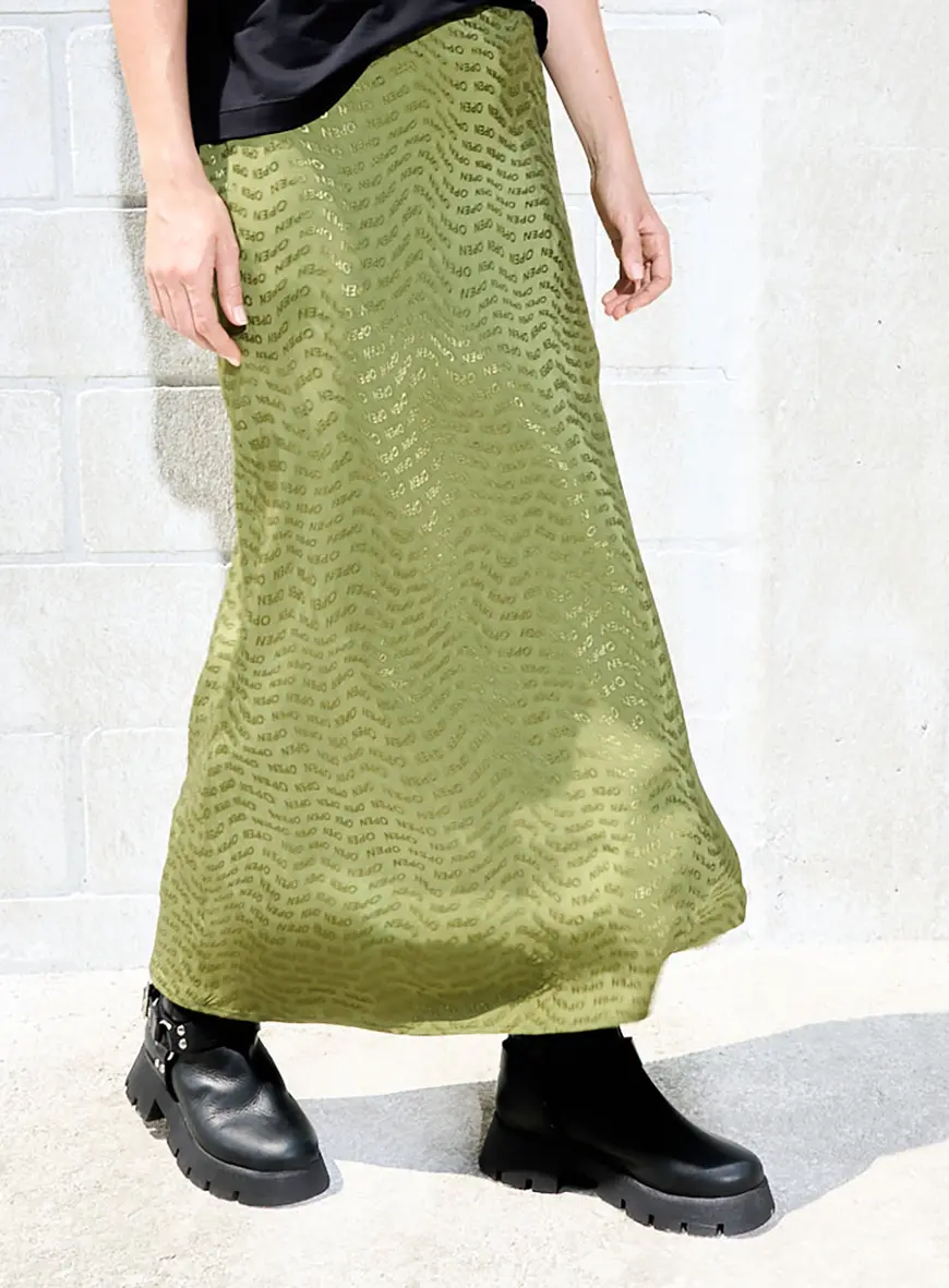 Saia Longa Jacquard Verde 3