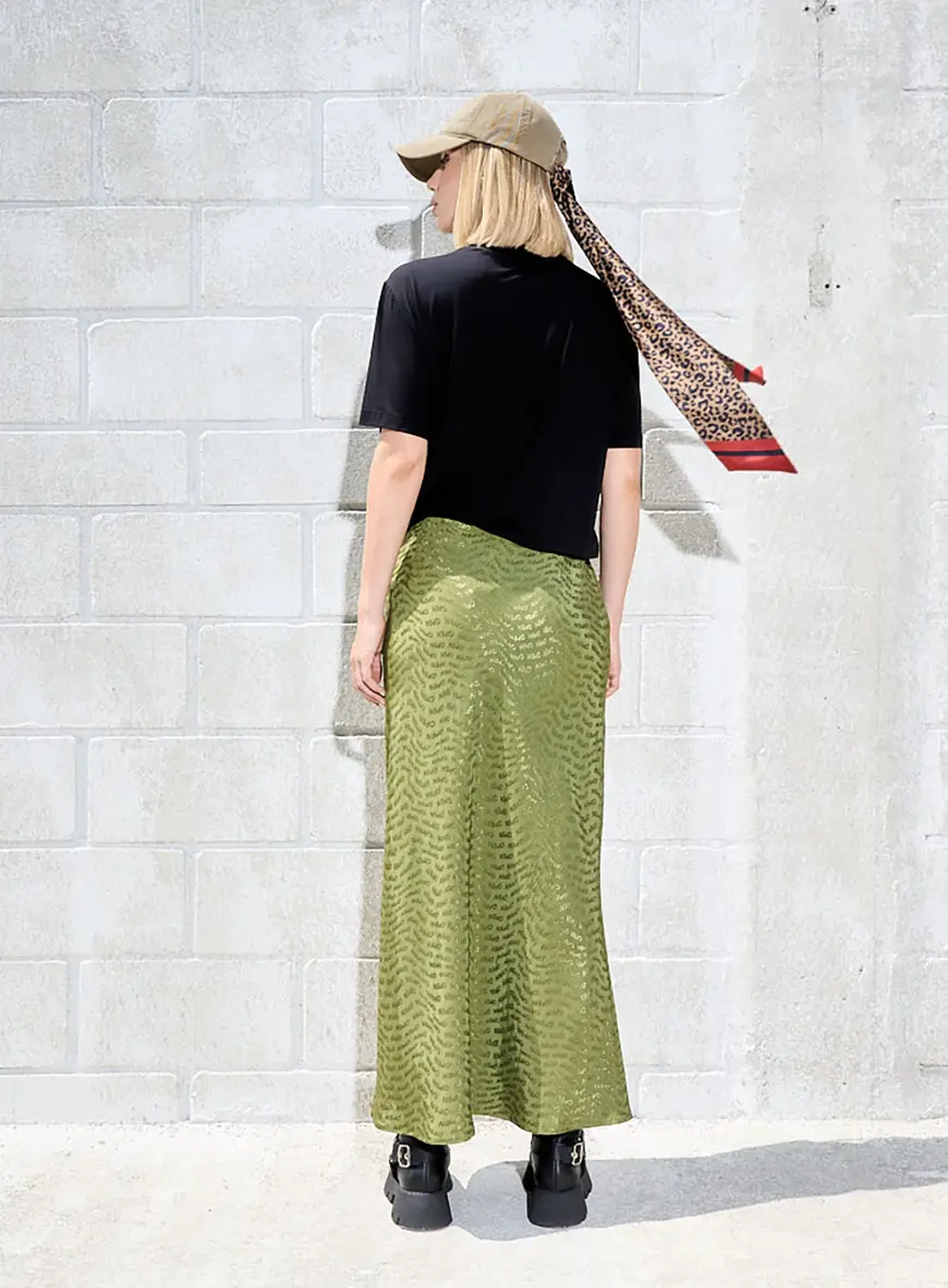 Saia Longa Jacquard Verde 4