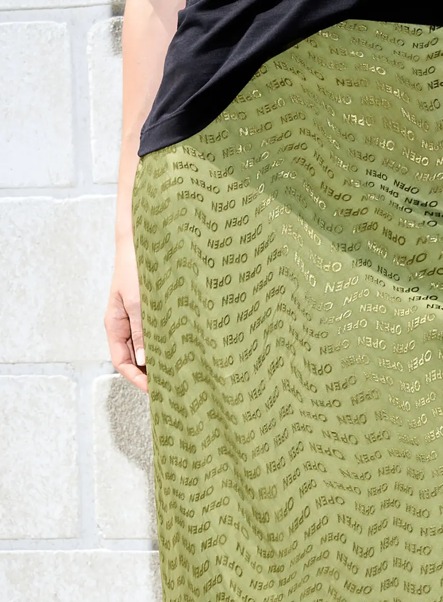 Saia Longa Jacquard Verde 5