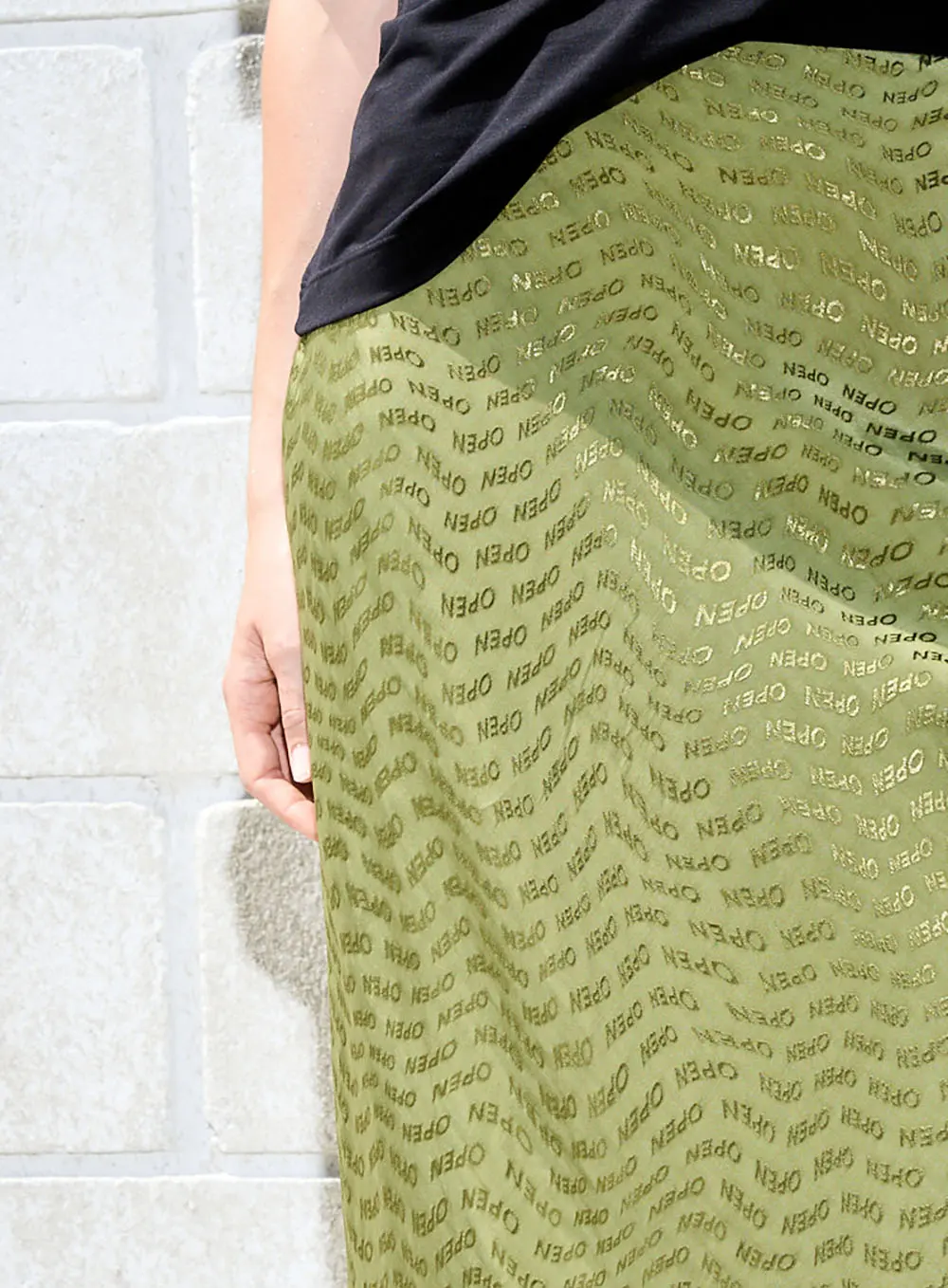 Saia Longa Jacquard Verde 5