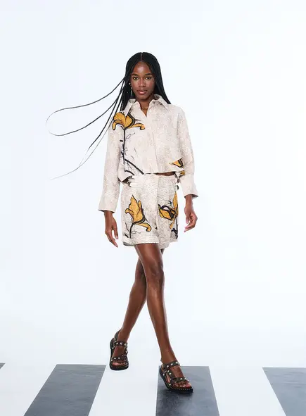 Camisa Estampada Com Flores