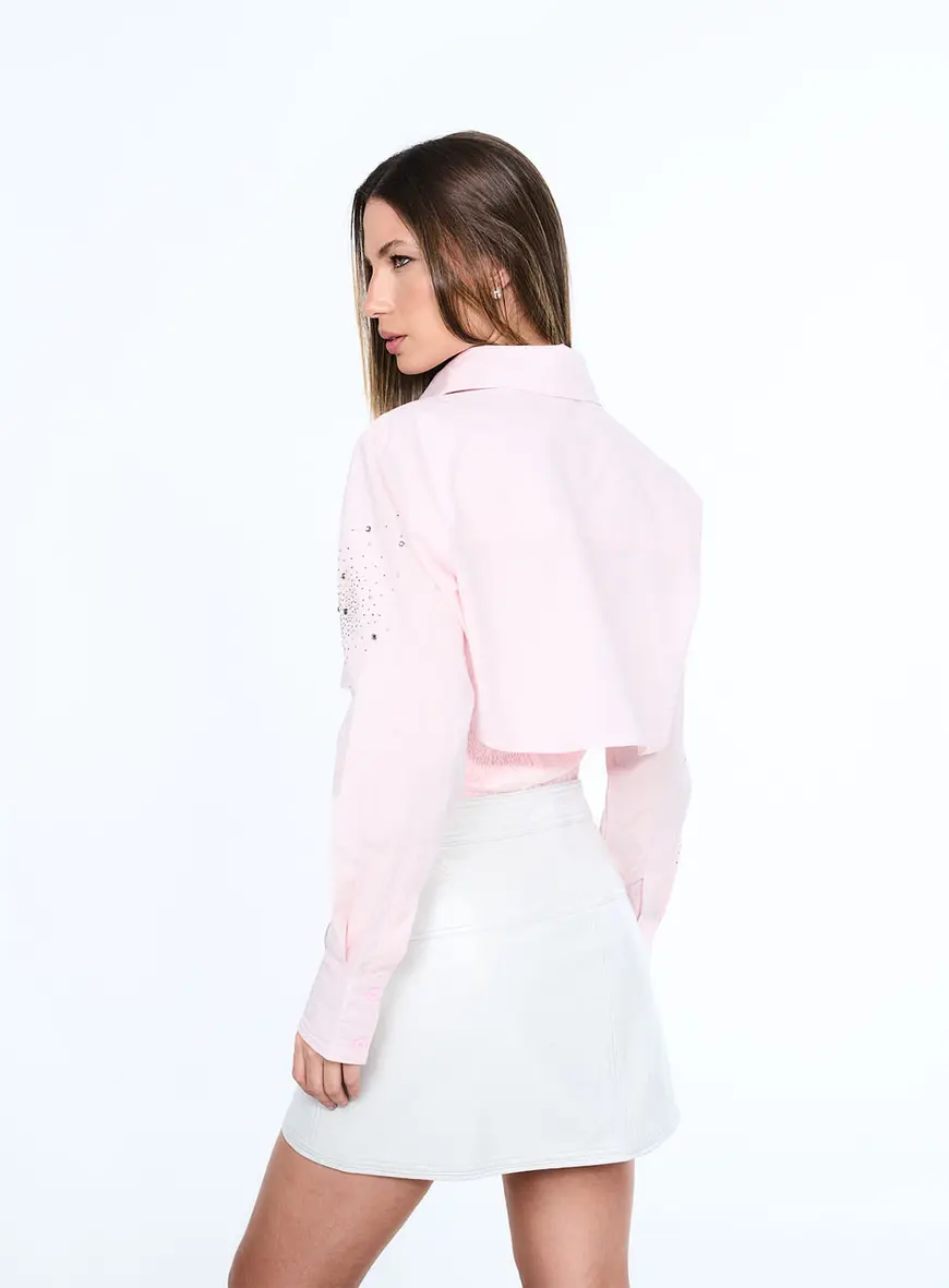 Camisa Com Top Listrado Rosa 3