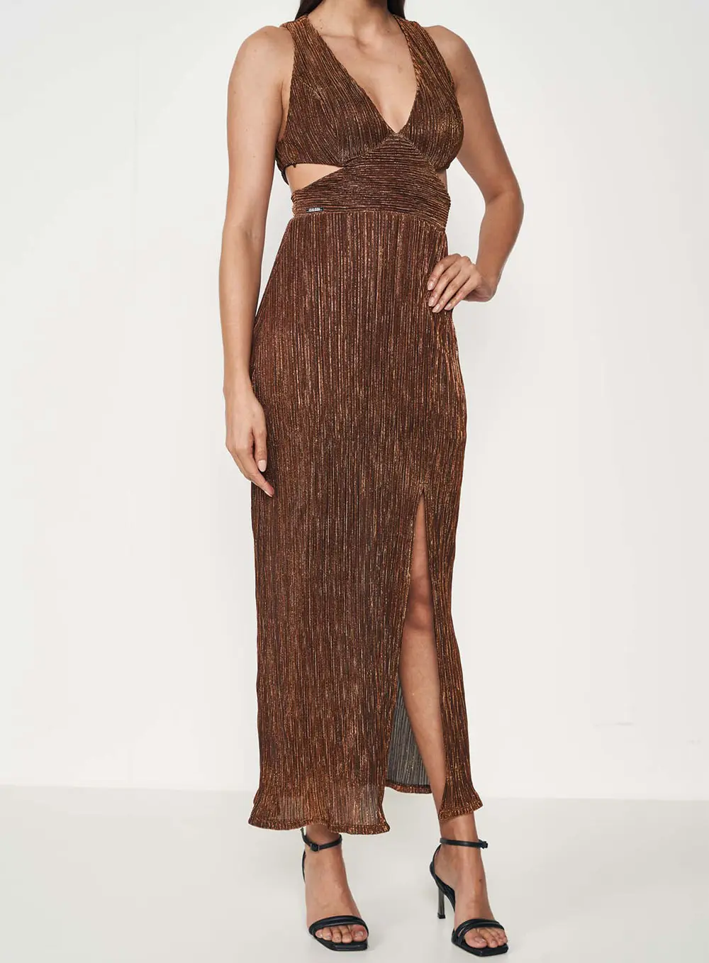 Vestido Brilho Dourado Bronze