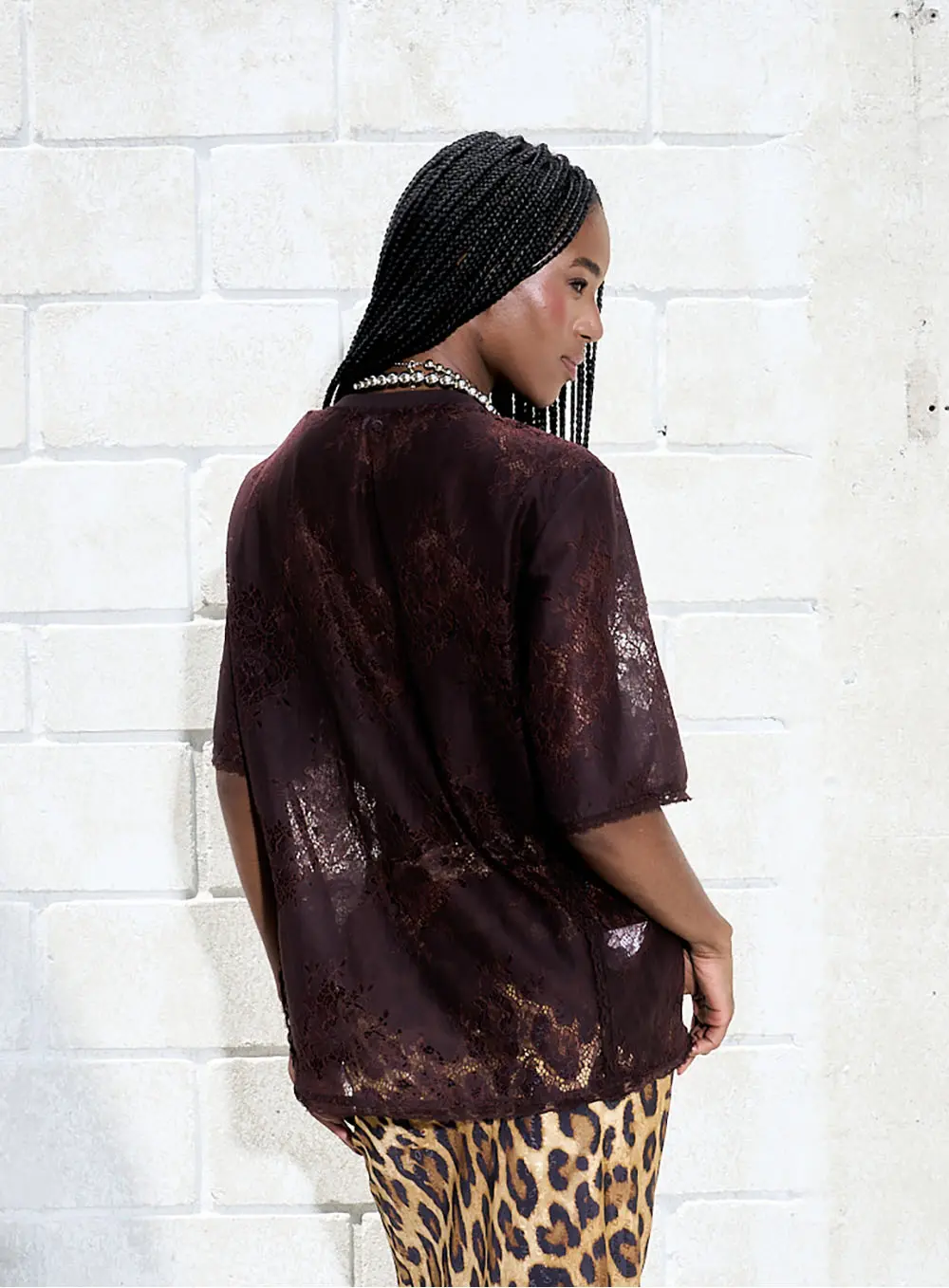 Blusa Renda Marrom Marrom 4