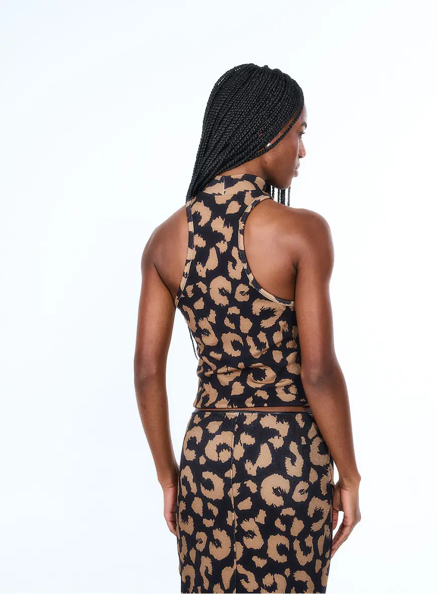 Blusa Animal Print Com Decote Halter Estampados 4