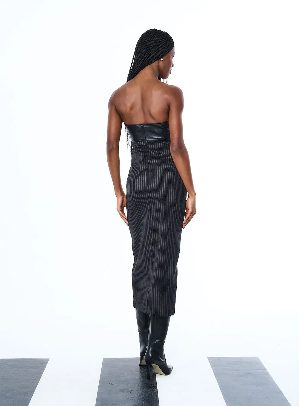 Vestido Listrado Preto 3
