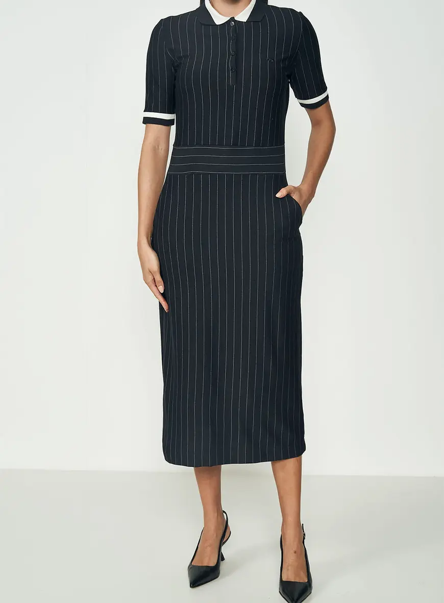 Vestido Midi Listrado
