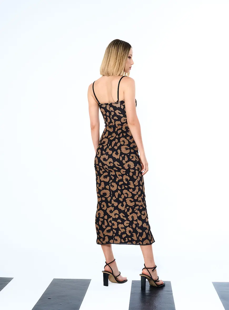 Vestido Onça Com Zíper Estampados 3