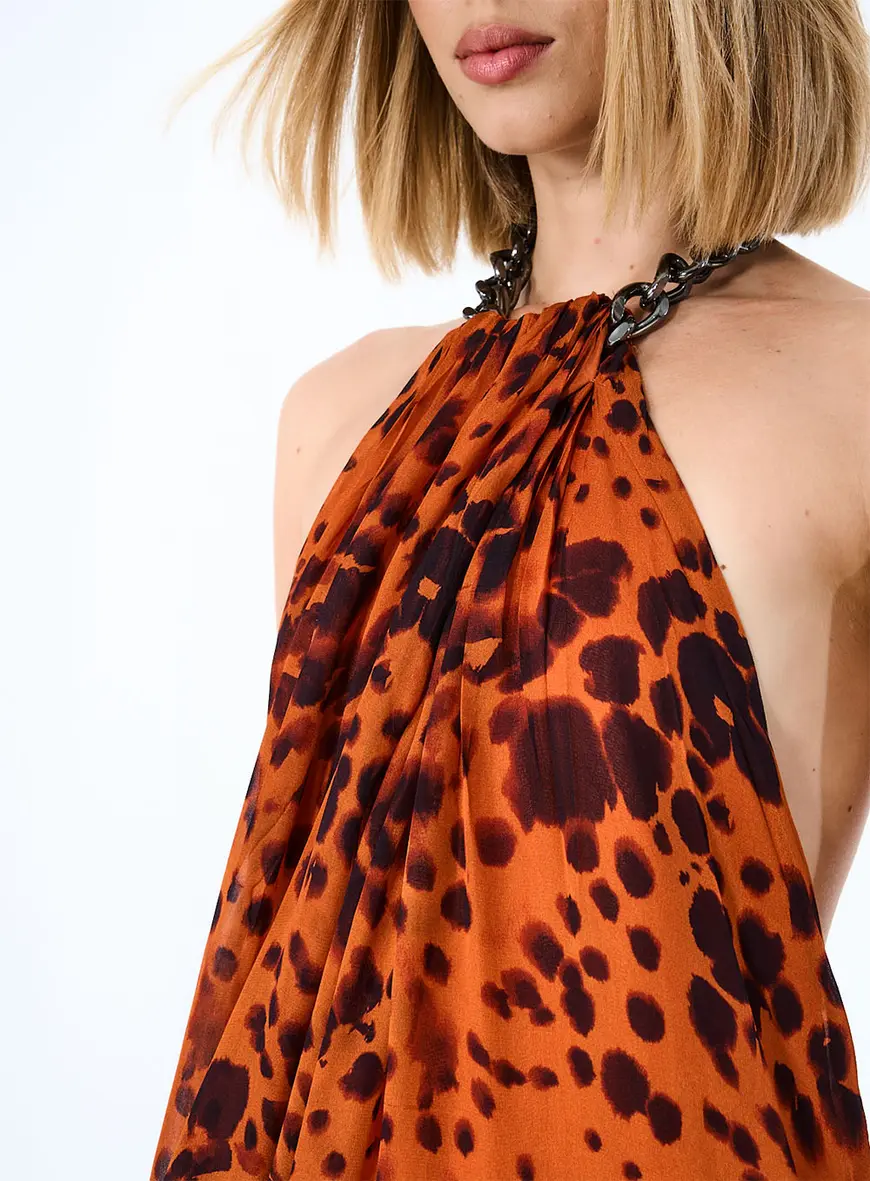 Vestido Halter Fluido Estampado Estampados 3