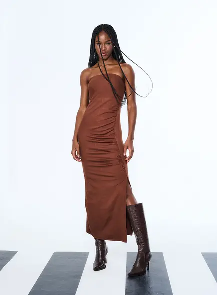 Vestido Tomara Que Caia Com Fenda Lateral