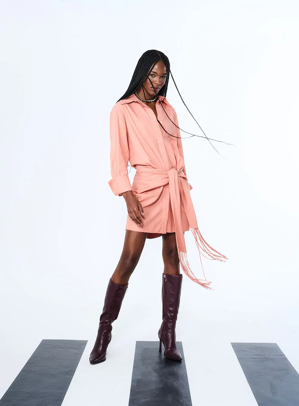 Vestido Linho Rosa 2