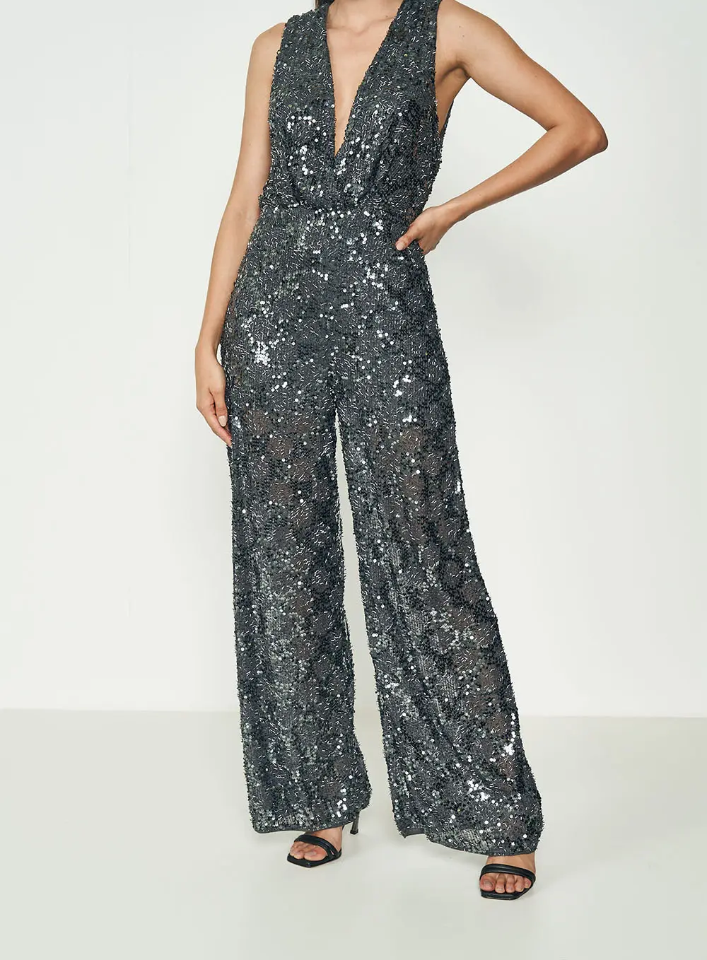 Macacão Sequin Glam Cinza