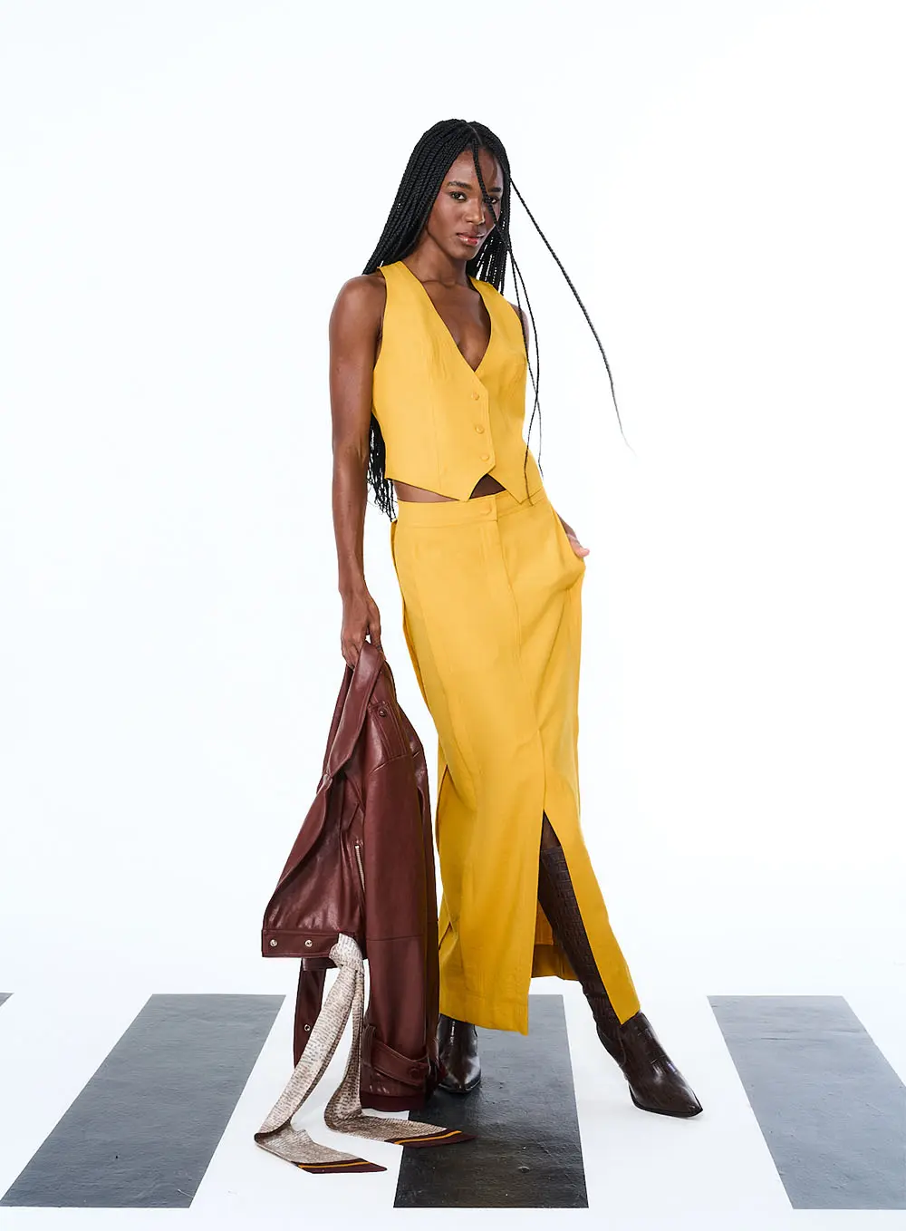 Colete Cropped Amarelo 1