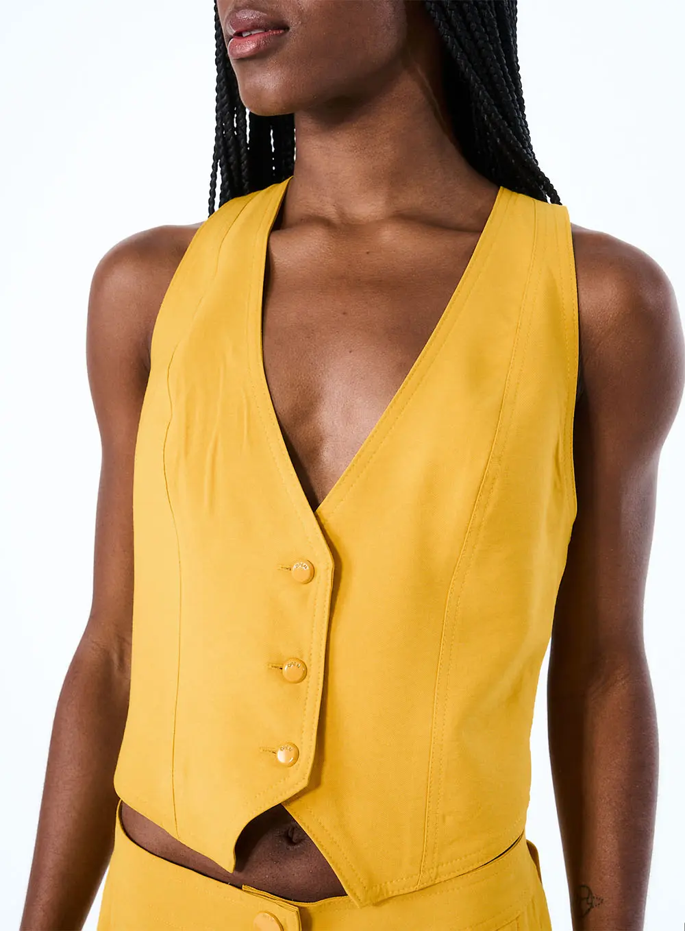 Colete Cropped Amarelo 3
