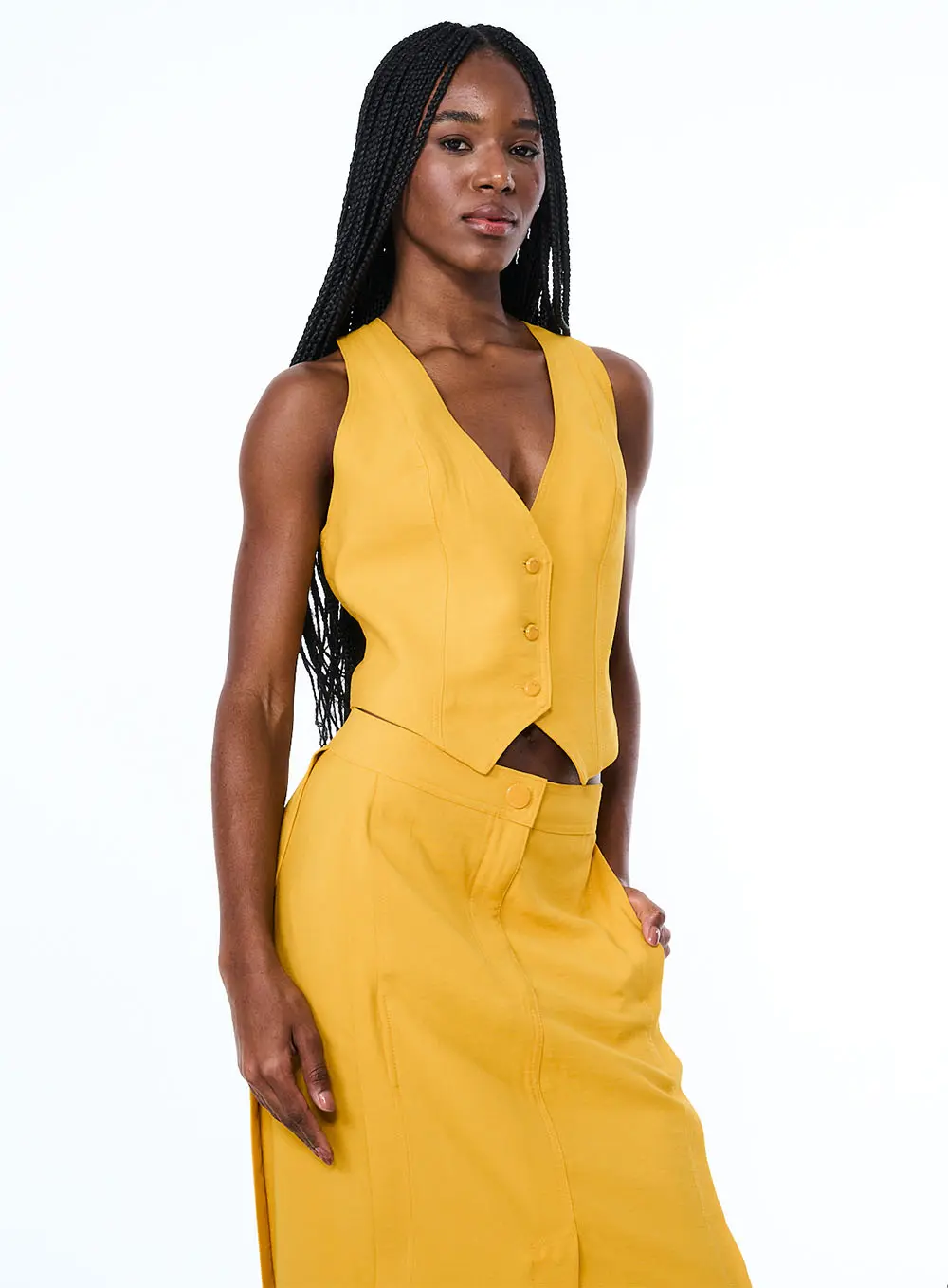 Colete Cropped Amarelo 5