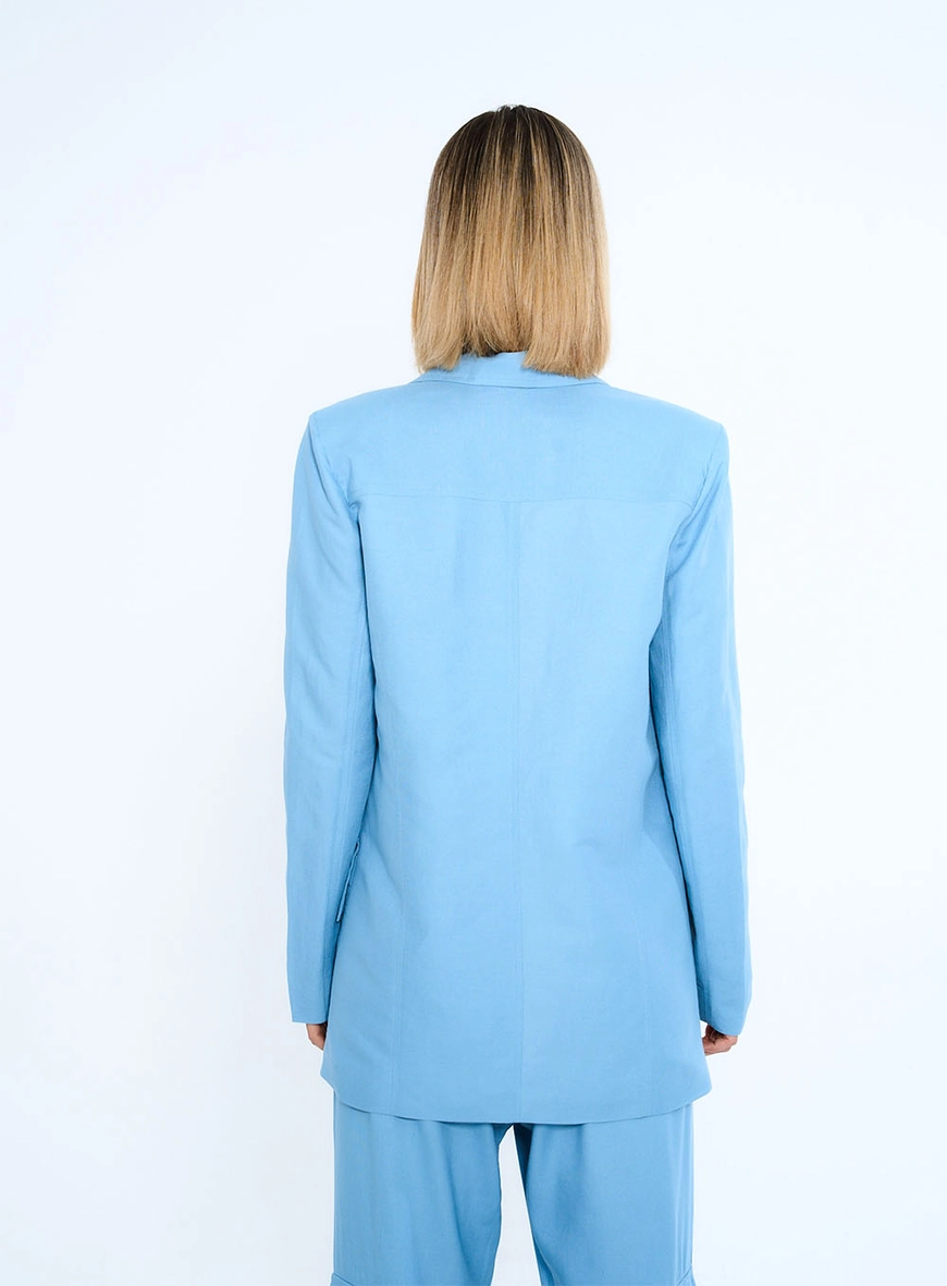Blazer Linho Azul 3
