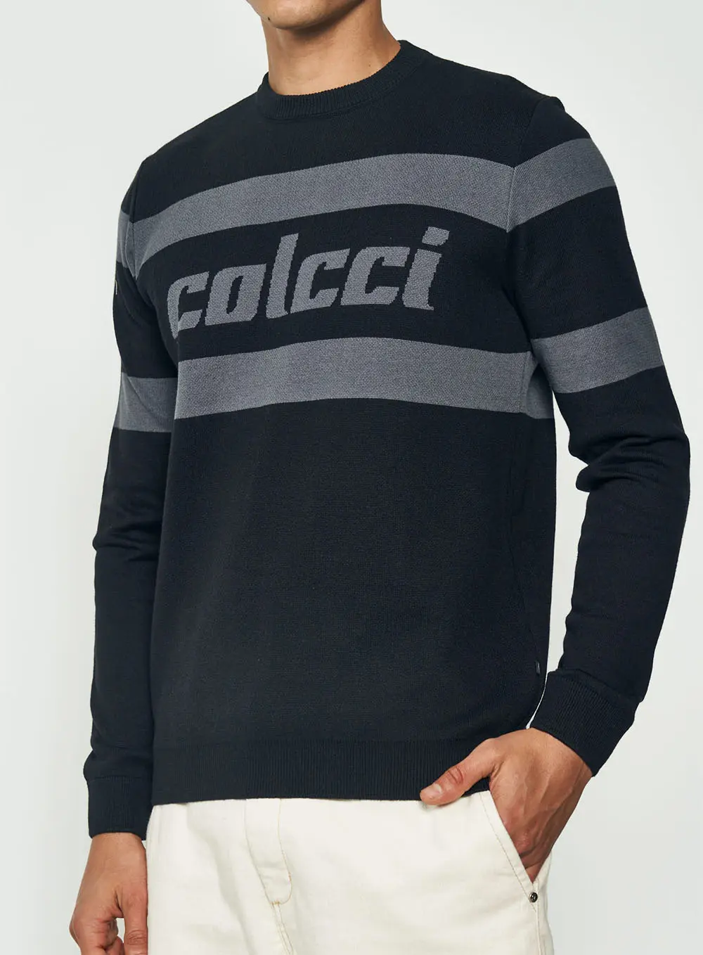 Suéter Stripe Logo Preto