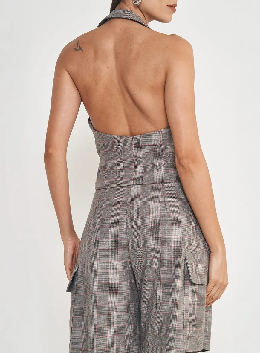Colete Slim Alfaiataria Xadrez Estampados 2
