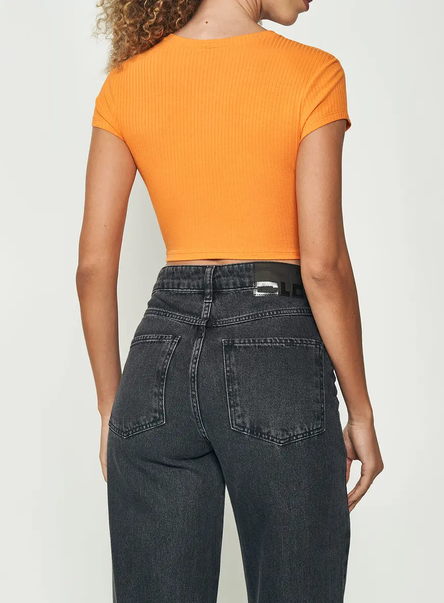 Blusa Canelada Laranja 2