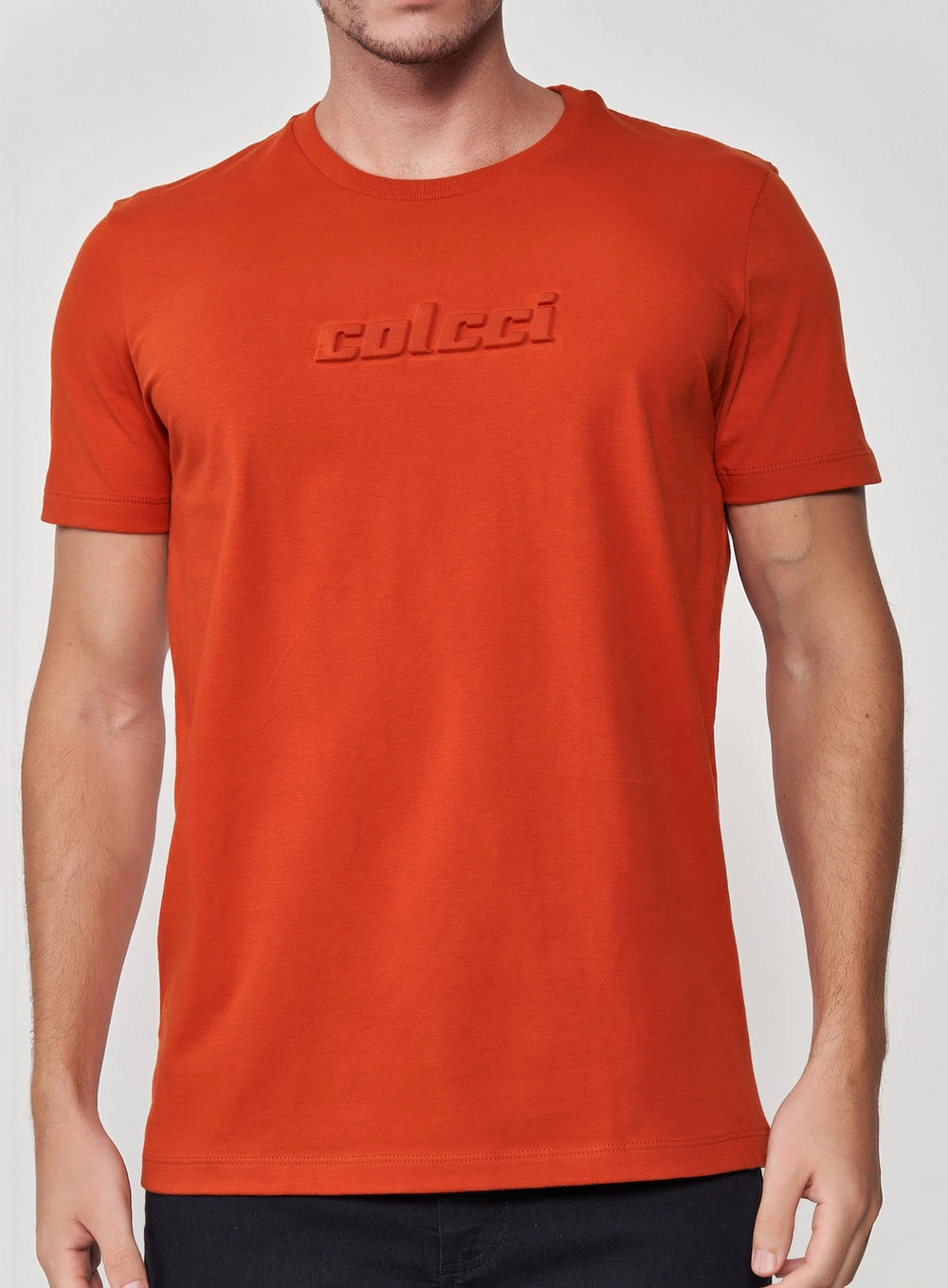 Camiseta Slim Strong Bordado Colcci Laranja