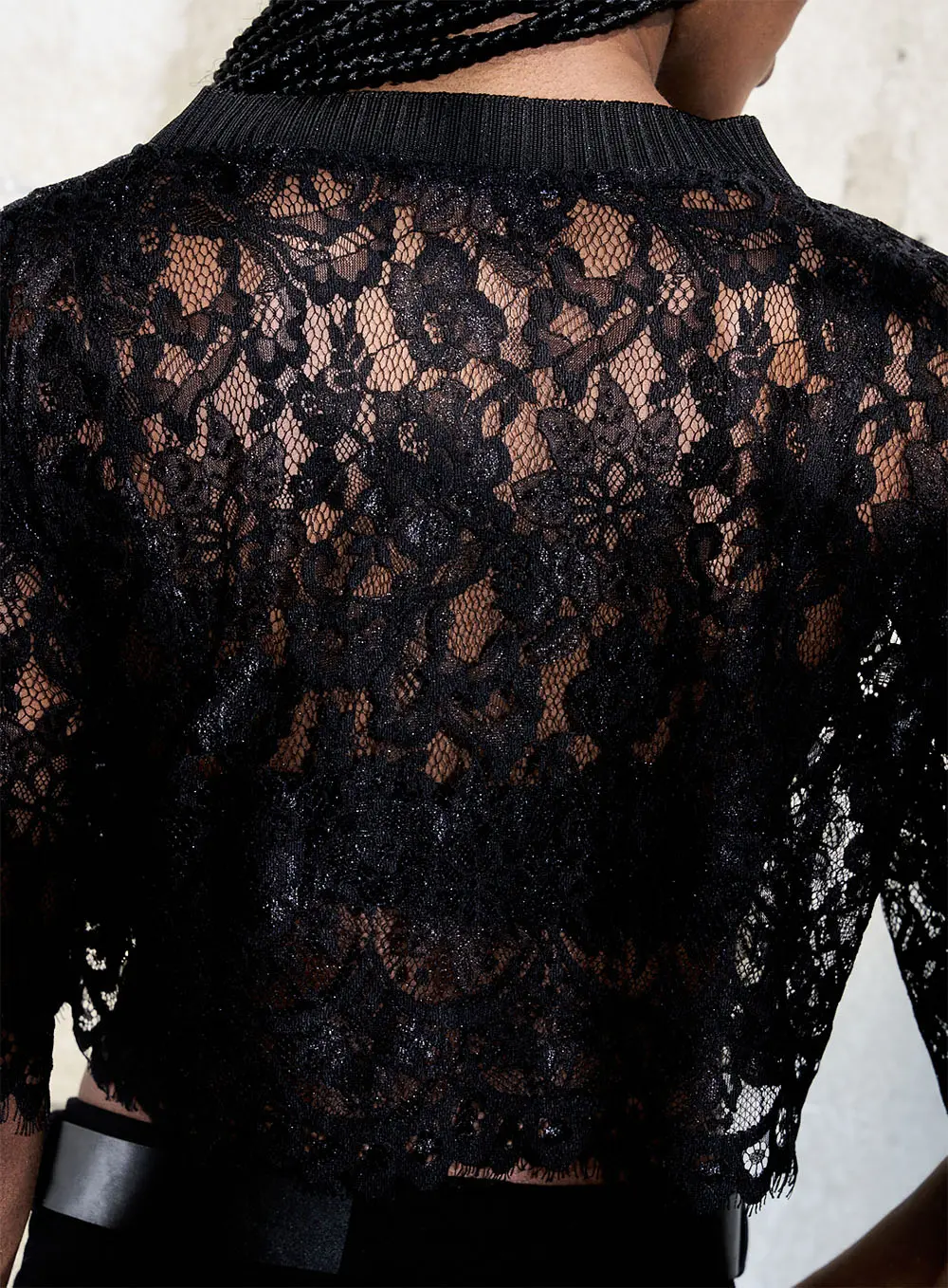 Blusa Renda Cropped Preto 3