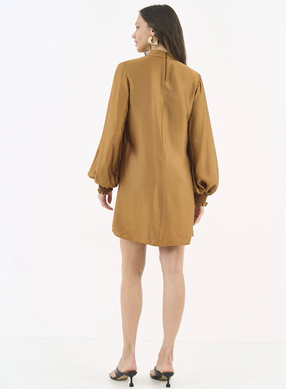 Vestido Manga Longa Comfort Marrom Evermore