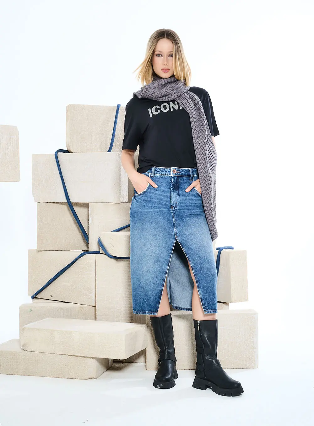 Saia Jeans Índigo 1