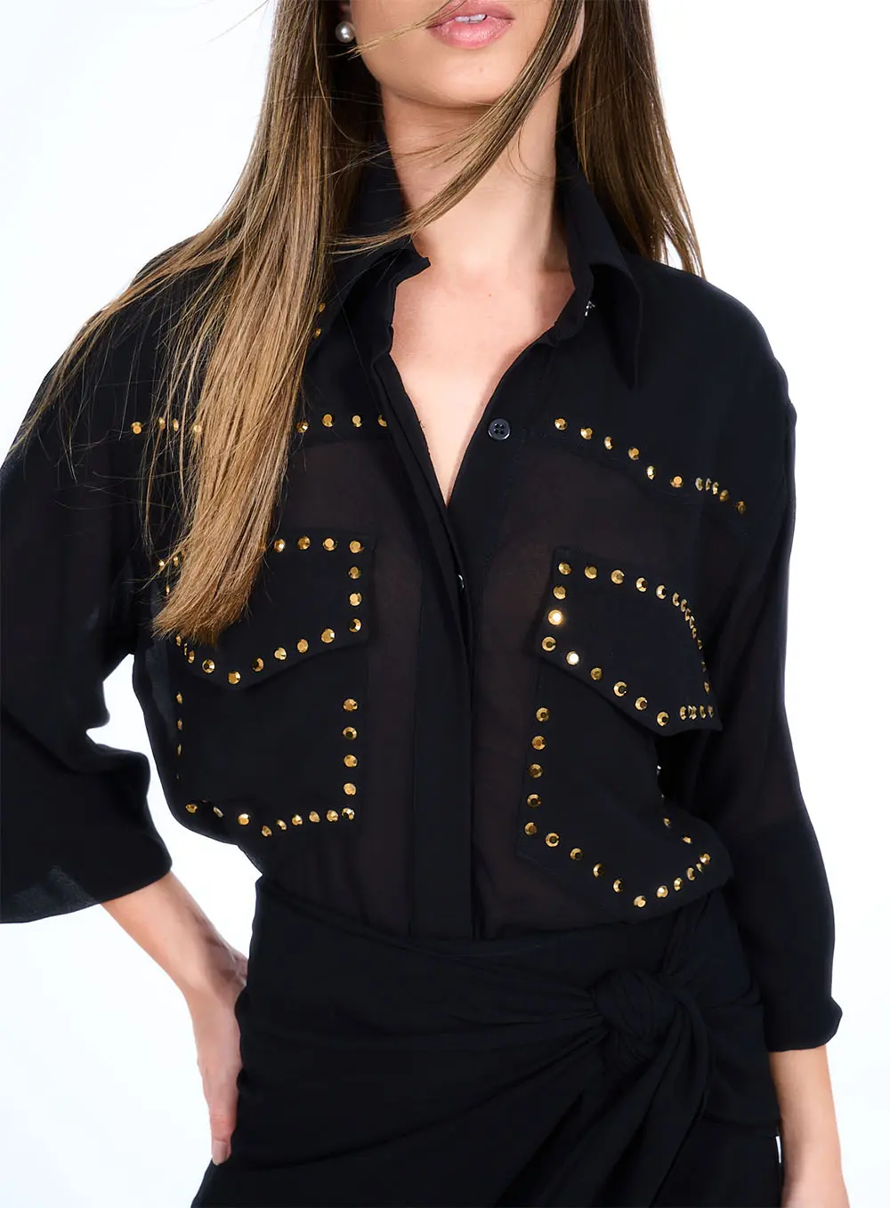 Camisa Com Aplicação Preto 2