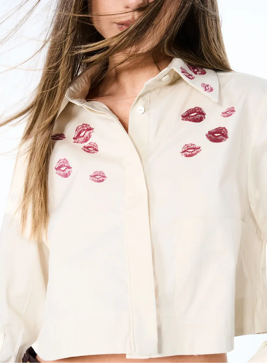Camisa Estampada Bege 3