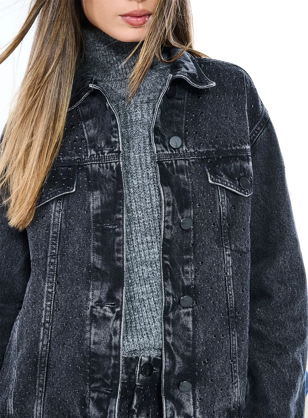 Jaqueta Jeans Com Aplicação Indigo Preto 3