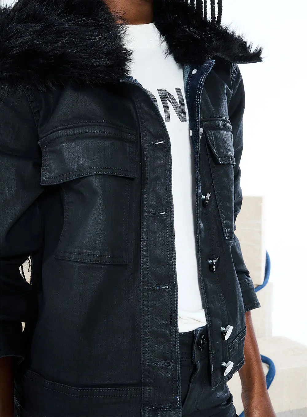Jaqueta Jeans Preto 3