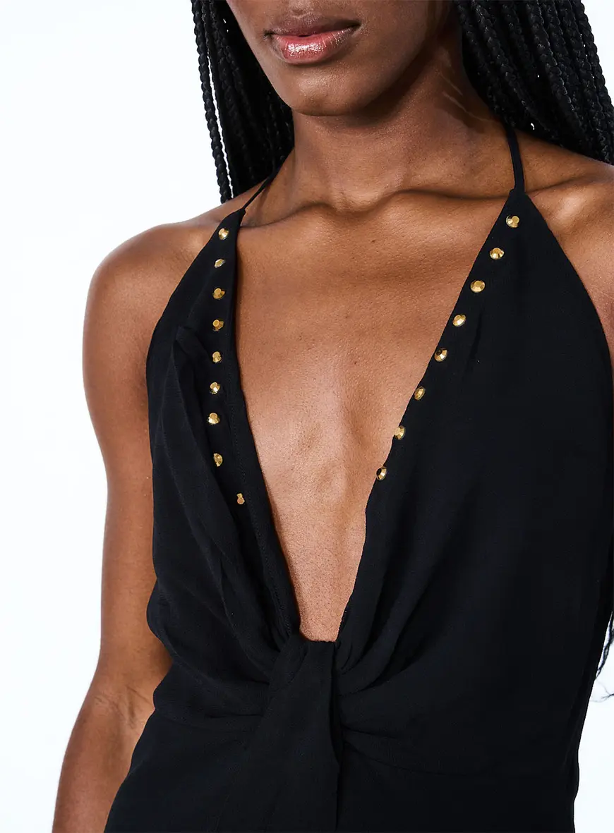 Vestido Com Aplicação Preto 3