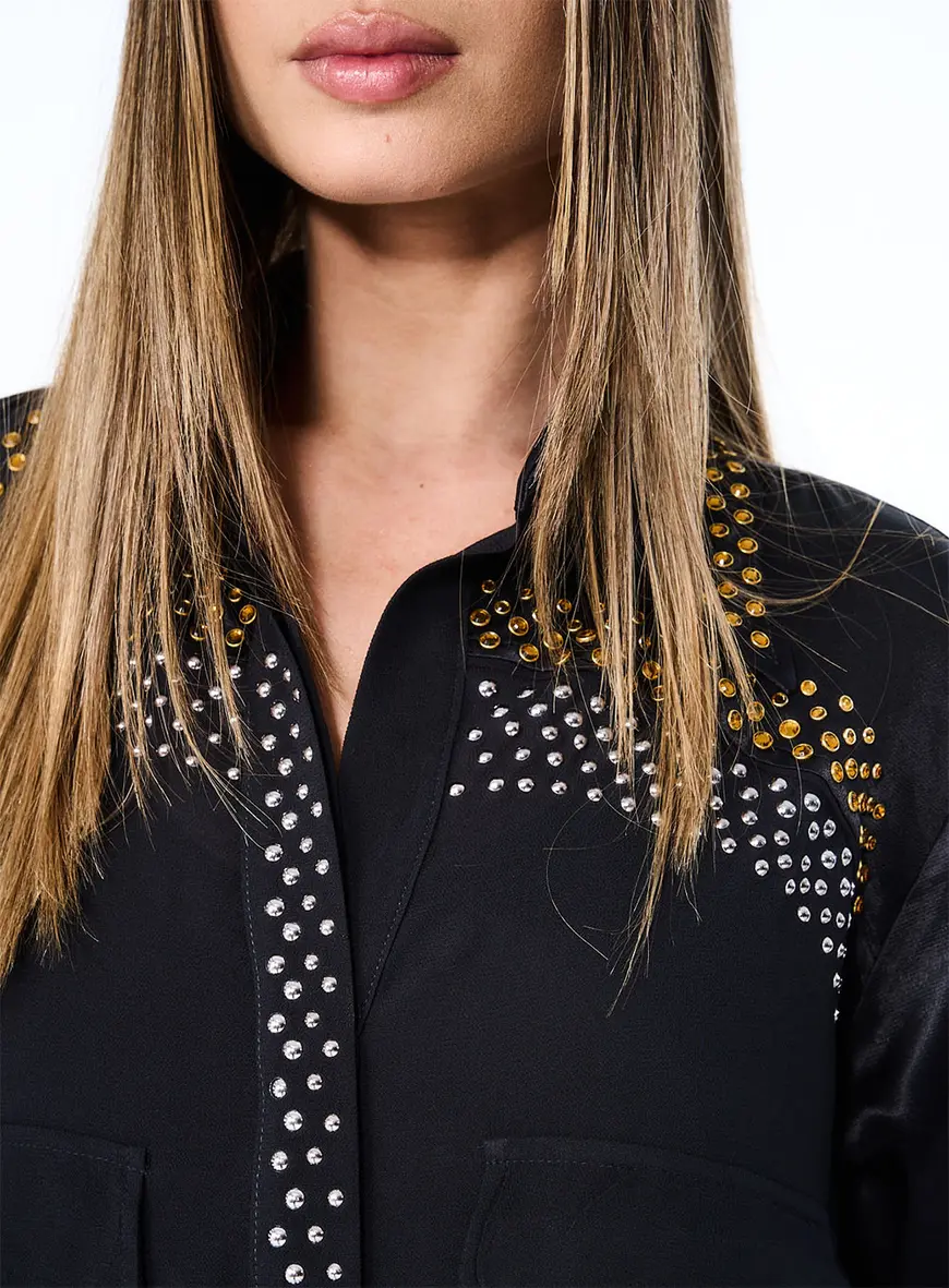 Vestido Com Aplicação Preto 3