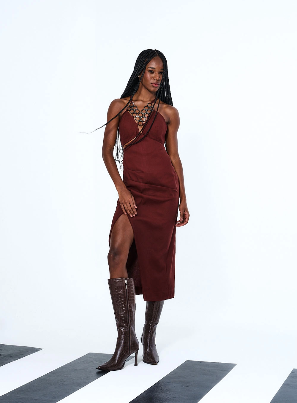 Vestido Linho Marrom 5