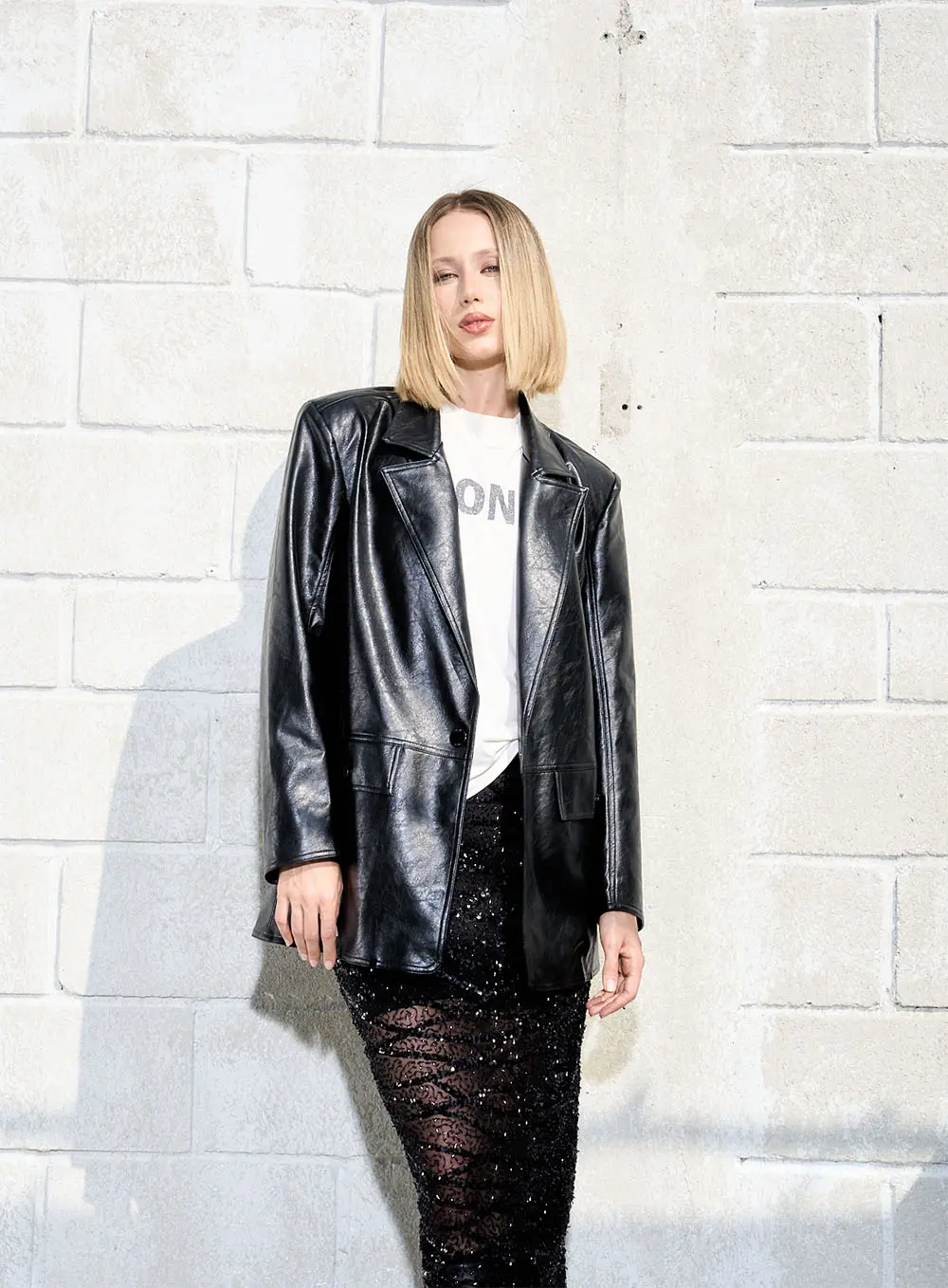 Blazer Basic Comfort Em Pu Preto 1
