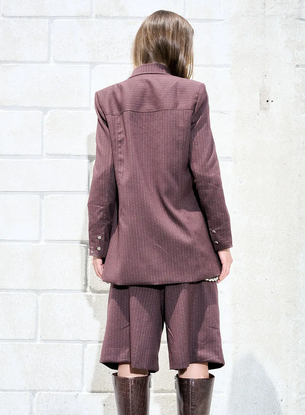 Blazer Listrado Marrom 3