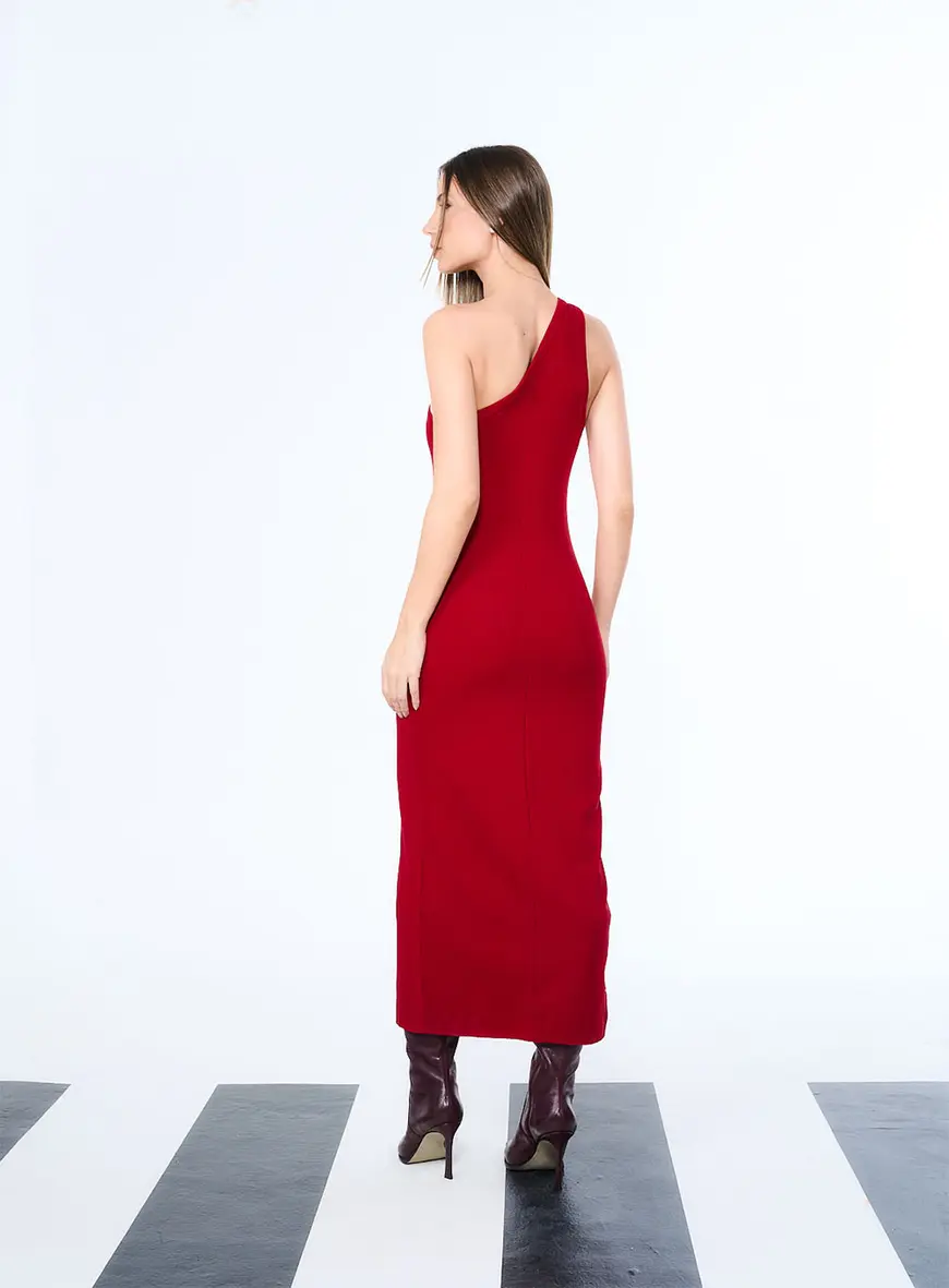 Vestido Canelado Vermelho 3