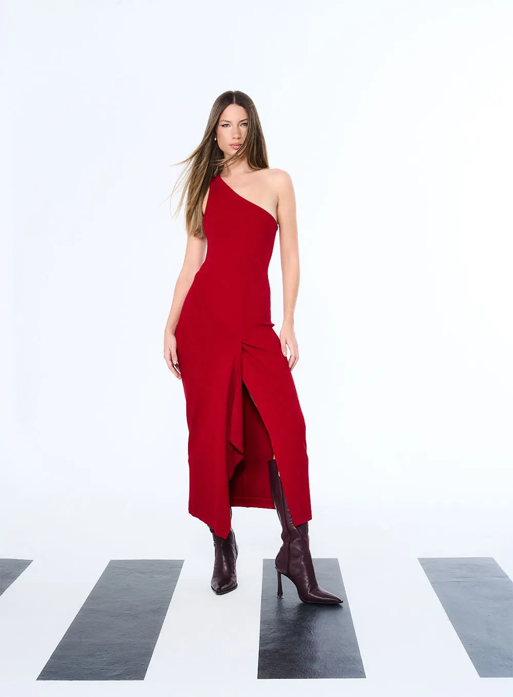 Vestido Canelado Vermelho 1