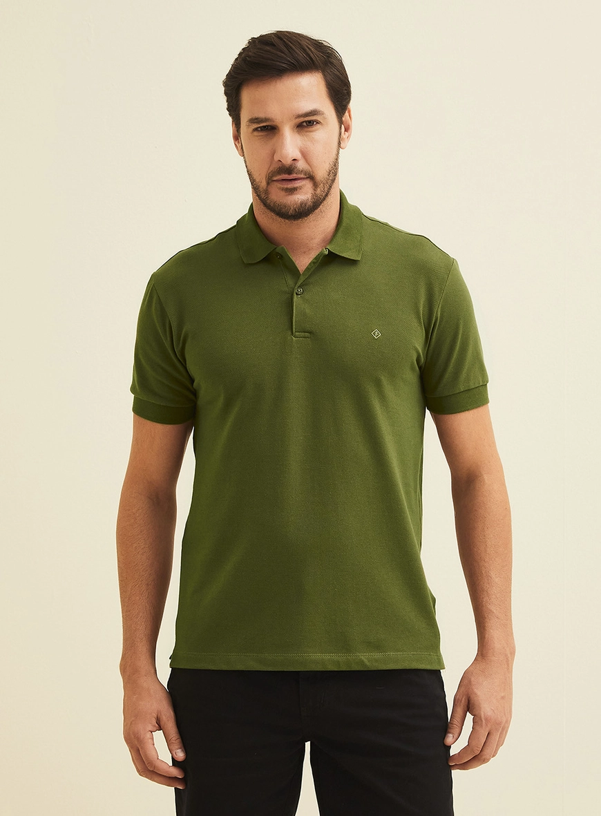 Polo Muscle Fashion Com Aplicação Verde