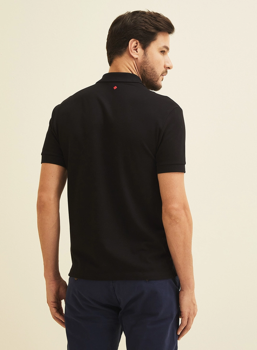 Polo Muscle Fashion Com Aplicação Preto
