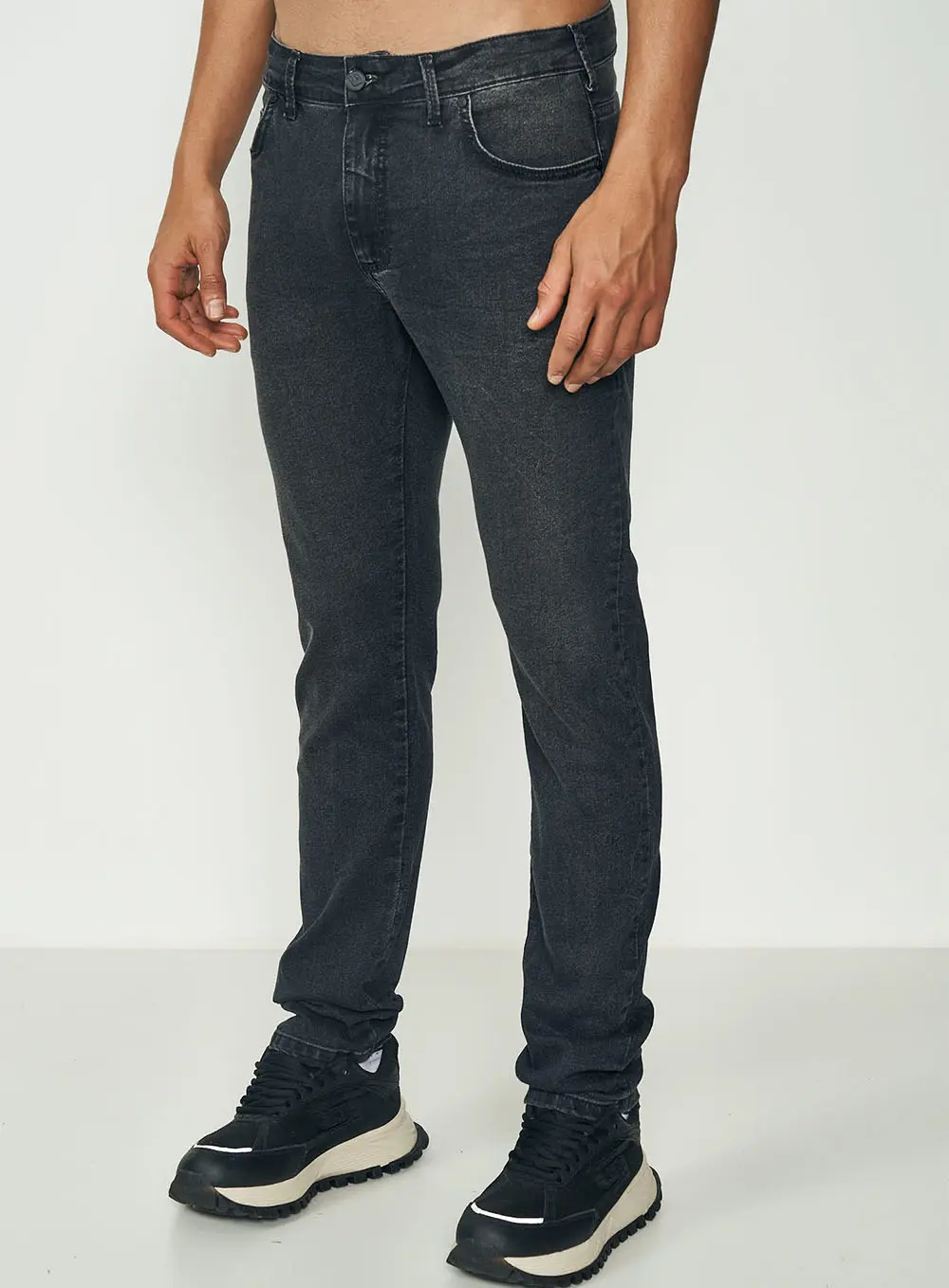 Calça Masculina Skinny - Felipe Indigo Preto
