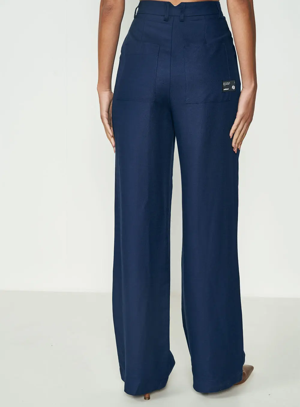 Calça Alfaiataria Wide Leg Azul Darkness